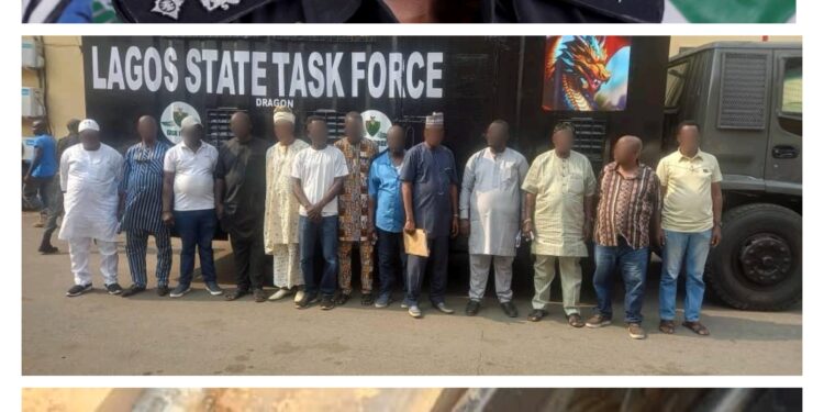 LAGOS STATE TASKFORCE ARRESTS, PROSECUTES 12 SUSPECTED LAND GRABBERS IN ALAUSA