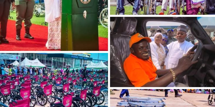 KOGI FIRST LADY EMPOWERS HUNDREDS OF PWDS WITH MOBILITY AIDS, CASH GRANTS