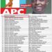 APC RETAINS NENTAWE, BASIRU, 20 OTHERS, DROPS THREE NWC MEMBERS